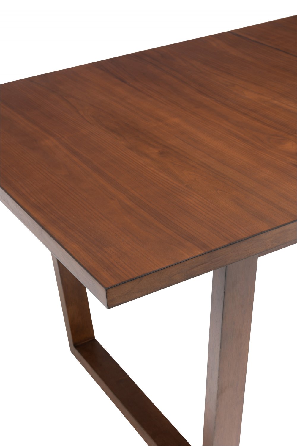 Table à rallonge vintage KENU brun et beige en bois hévéa.